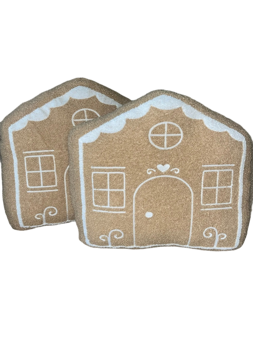 Set of 2 Gingerbread House Decorative Sherpa Pillows by VC NY Home